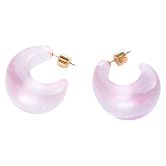 KATE SPADE • Pink Adore-ables Huggies Earrings - Picture 2 of 5